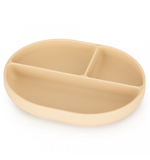 Petite & Mars Take&Match - silikonowy talerzyk z przegródkami owalny  6m+ | Desert Sand